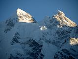 
Gasherbrum II and Gasherbrum III North Faces Close Up Before Sunset From Gasherbrum North Base Camp In China

